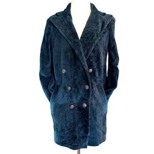 NWT BLK DNM 100% SHEARLING Double-Breasted Jacket Fully Lined Pockets